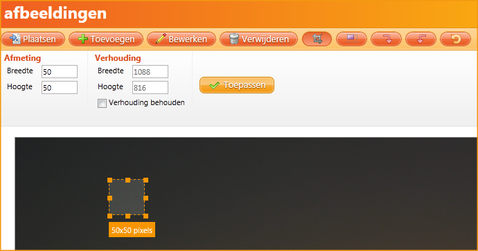 Screenshot InScreen Editor Waxtrapp afbeelding bijsnijden