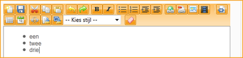 Screenshot InScreen Editor Waxtrapp Ongeordende lijst
