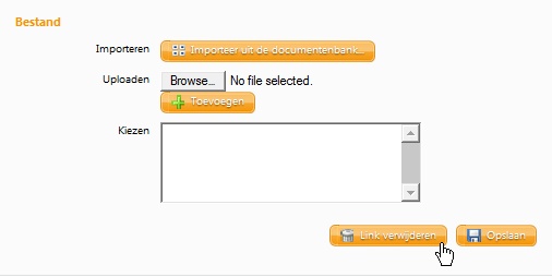 Klik op de "Link verwijderen" knop