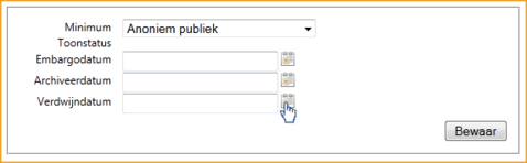 Screenshot InScreen Editor Waxtrapp verdwijndatum instellen