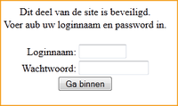 Screenshot van het inlogveld van waxtrapp sites