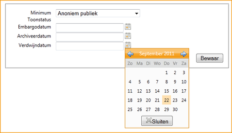 Screenshot InScreen Editor Waxtrapp verdwijndatum instellen