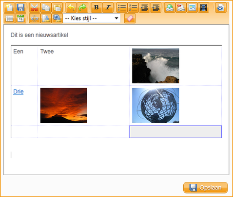 Screenshot InScreen Editor Waxtrapp tabel toevoegen